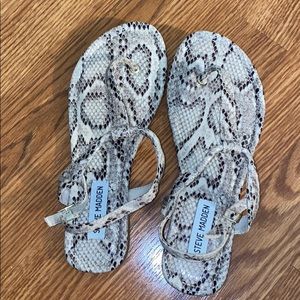 Steve madden thong snakeskin sandals